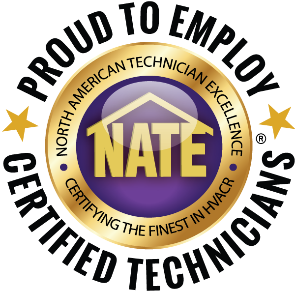 Proud to employ NATE Certified Technicians Logo